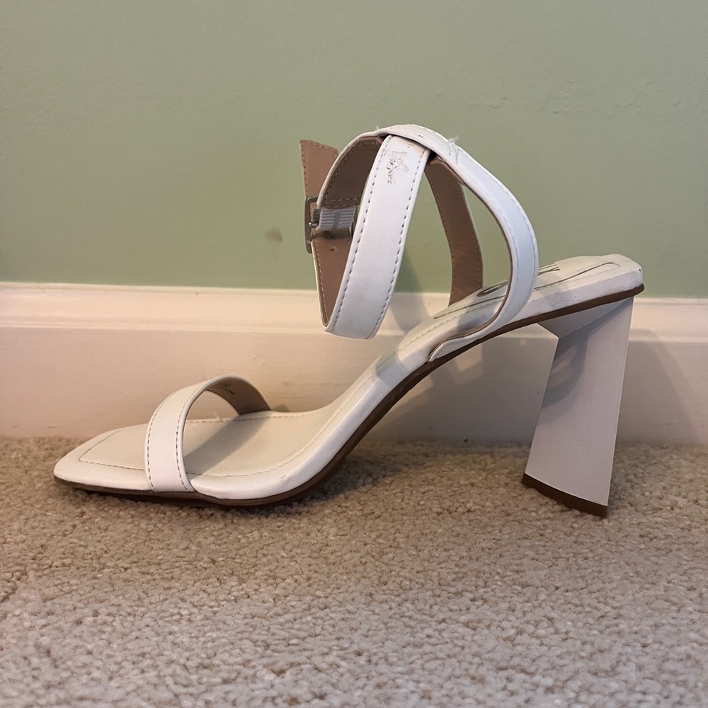 White Heels Modern Block Wedge